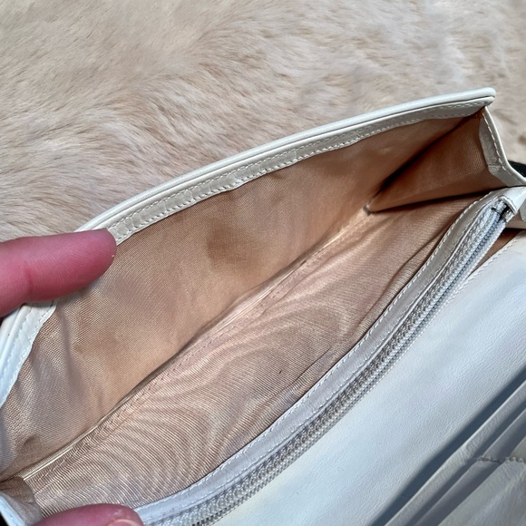 PRADA ❤️💛 nylon and white leather WOC wallet with unbranded insert and chain - Picture 11 of 16